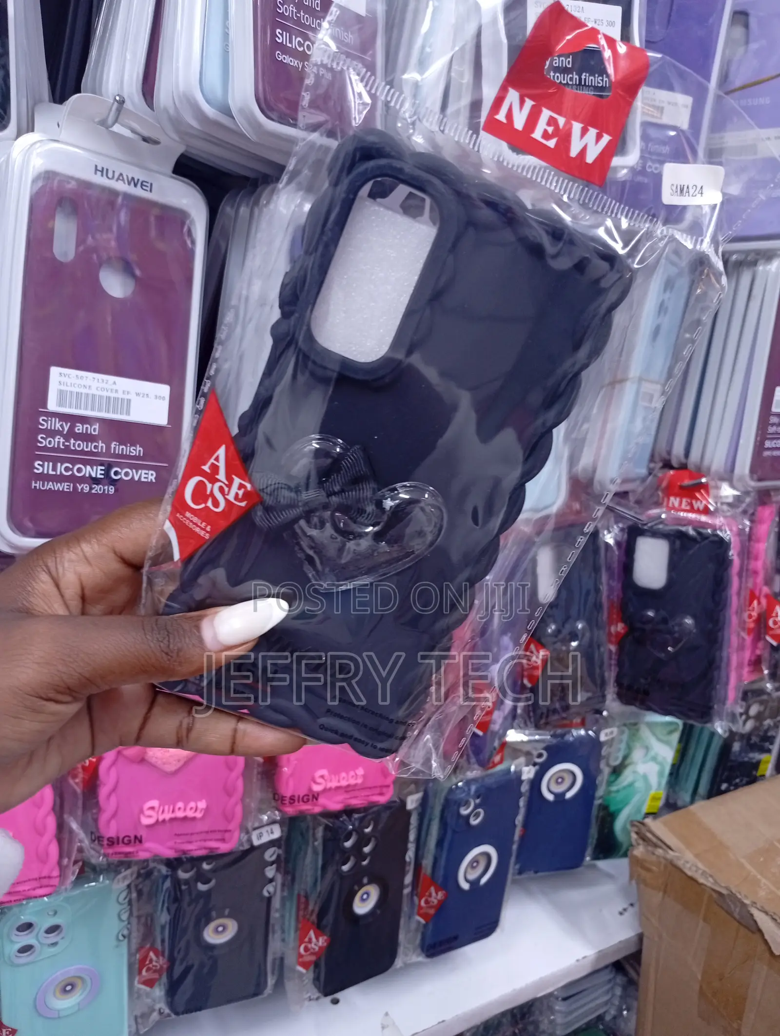 Blue Silicone Phone Cover for a Huawei Y9 2019,