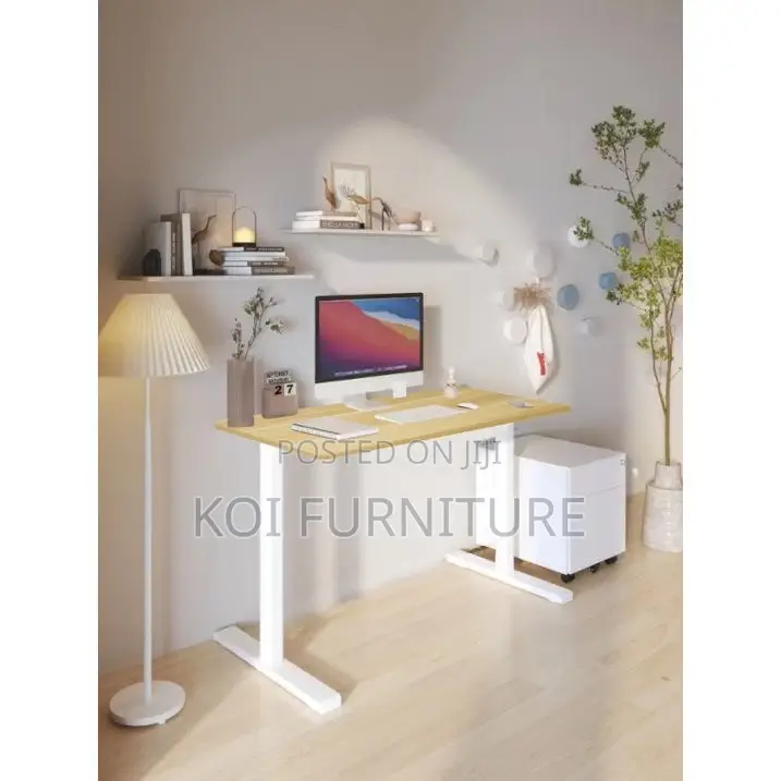 Office Desk; 1400mm Electric Adjustable Sit Stand Spacious Office Desk
