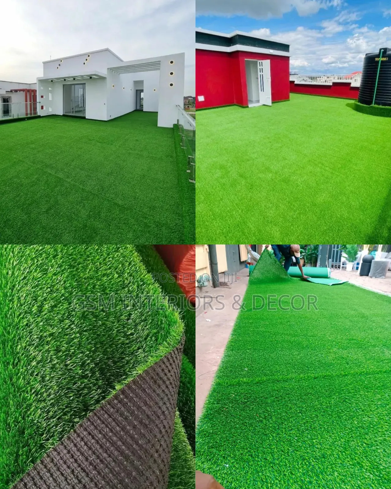 Artificial Green Grass Carpets for Rooftop With Fade Resistant