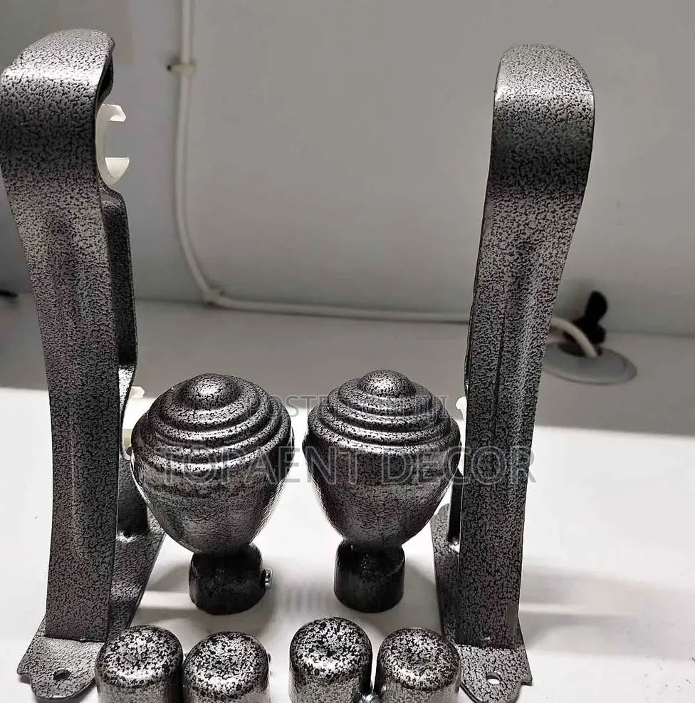 Silver Grey, Powder Coated, Heavy Duty Curtain Rod Accessories