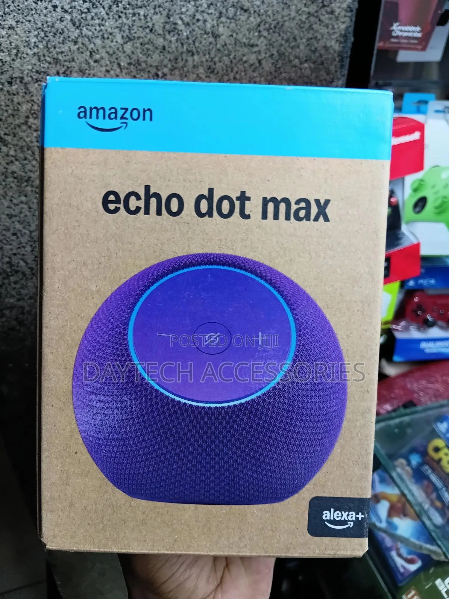 Echo Dot Max Smart Speaker in the Amethyst (Purple) Color.
