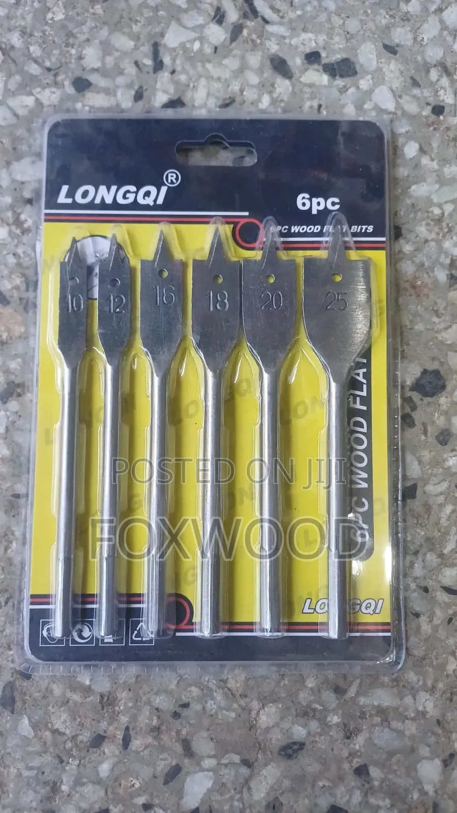 6-piece Metric Flat Wood Drill Bit Set (Spade Bit Set)