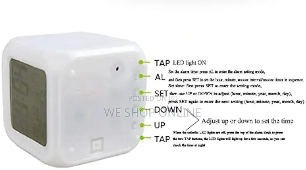 Color Changing Cube Led Alarm Clock
