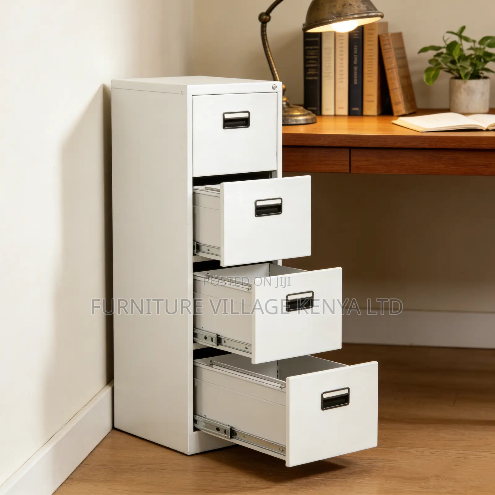 4-Drawers Modern Metallic Storage Locker