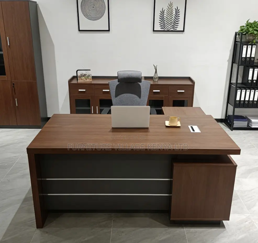 1.8m Executive L-Shaped Brown Boss Table