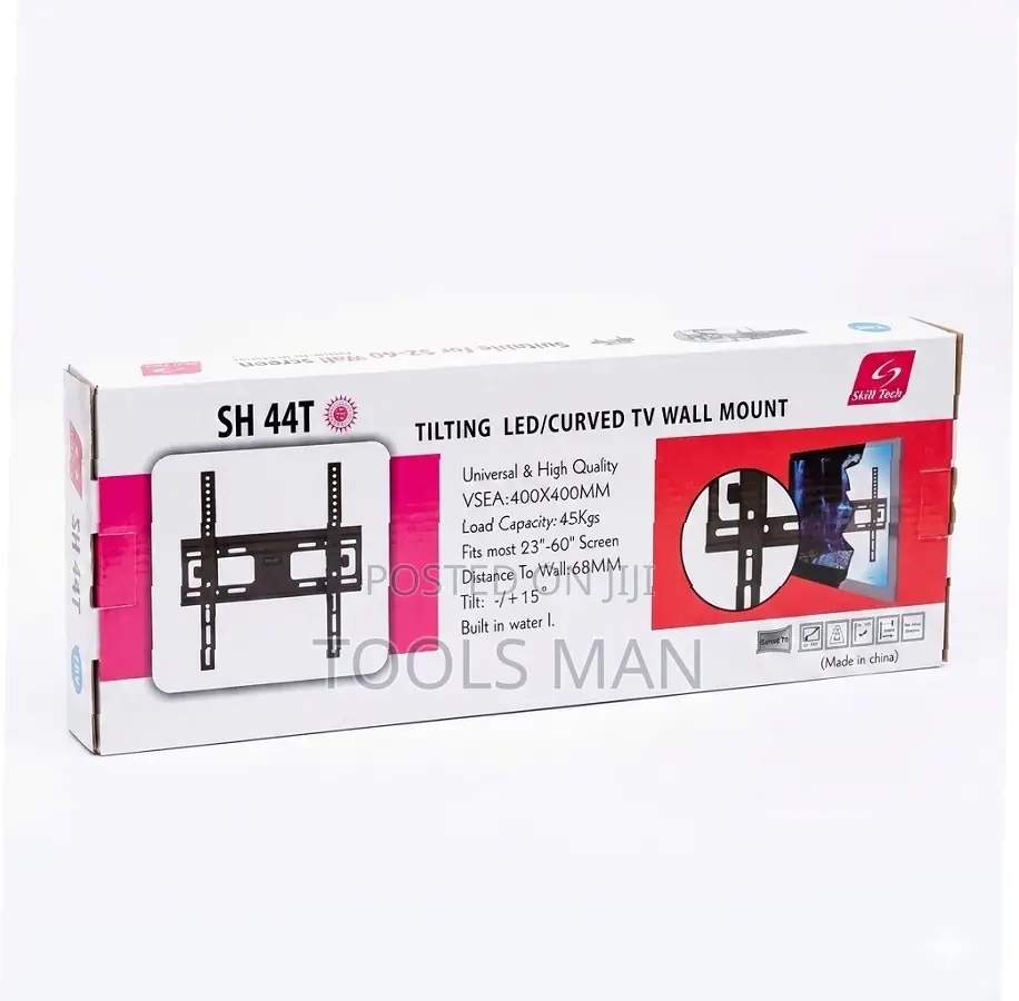 23-60" Tv Skill Tech Sh-44t Tilting Wall Mount.45kg Max, Vesa 400x400