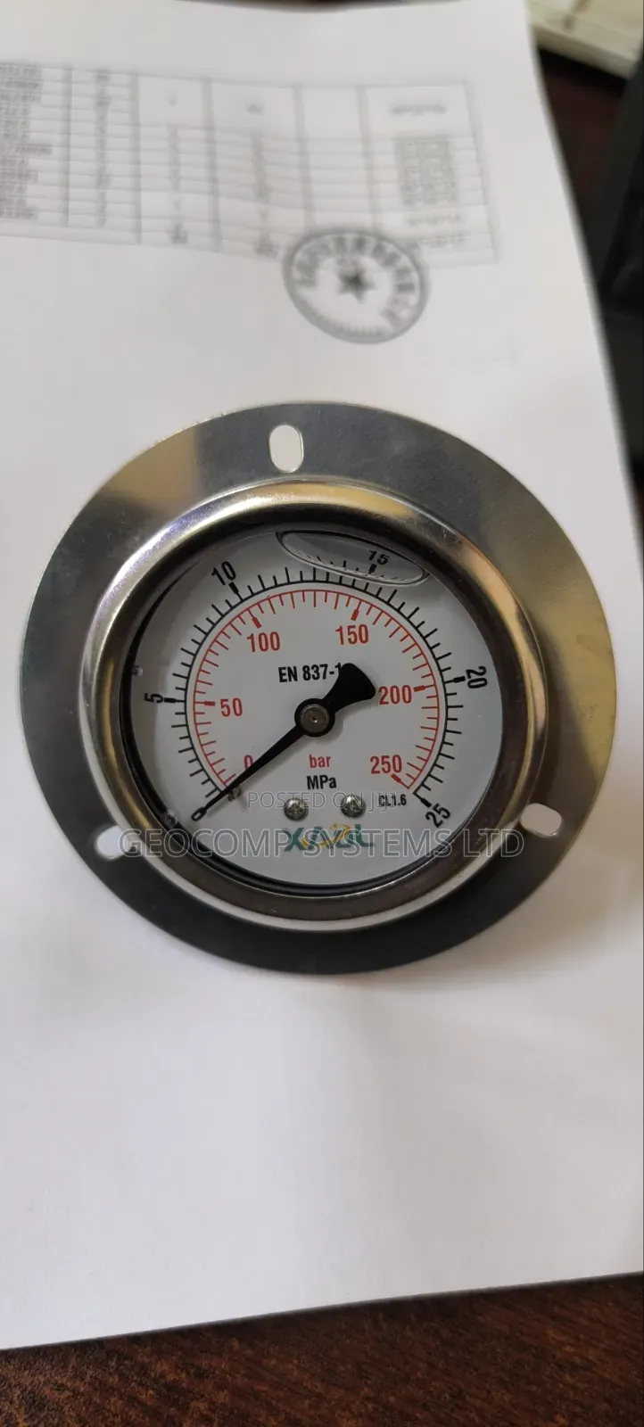 Pressure Gauge 25mpa With Oil