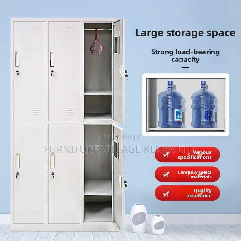 6-Locker Metallic Secure Gym Storage Cabinet