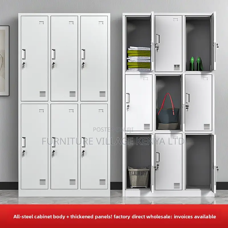 6-Locker Metallic Secure Gym Storage Cabinet