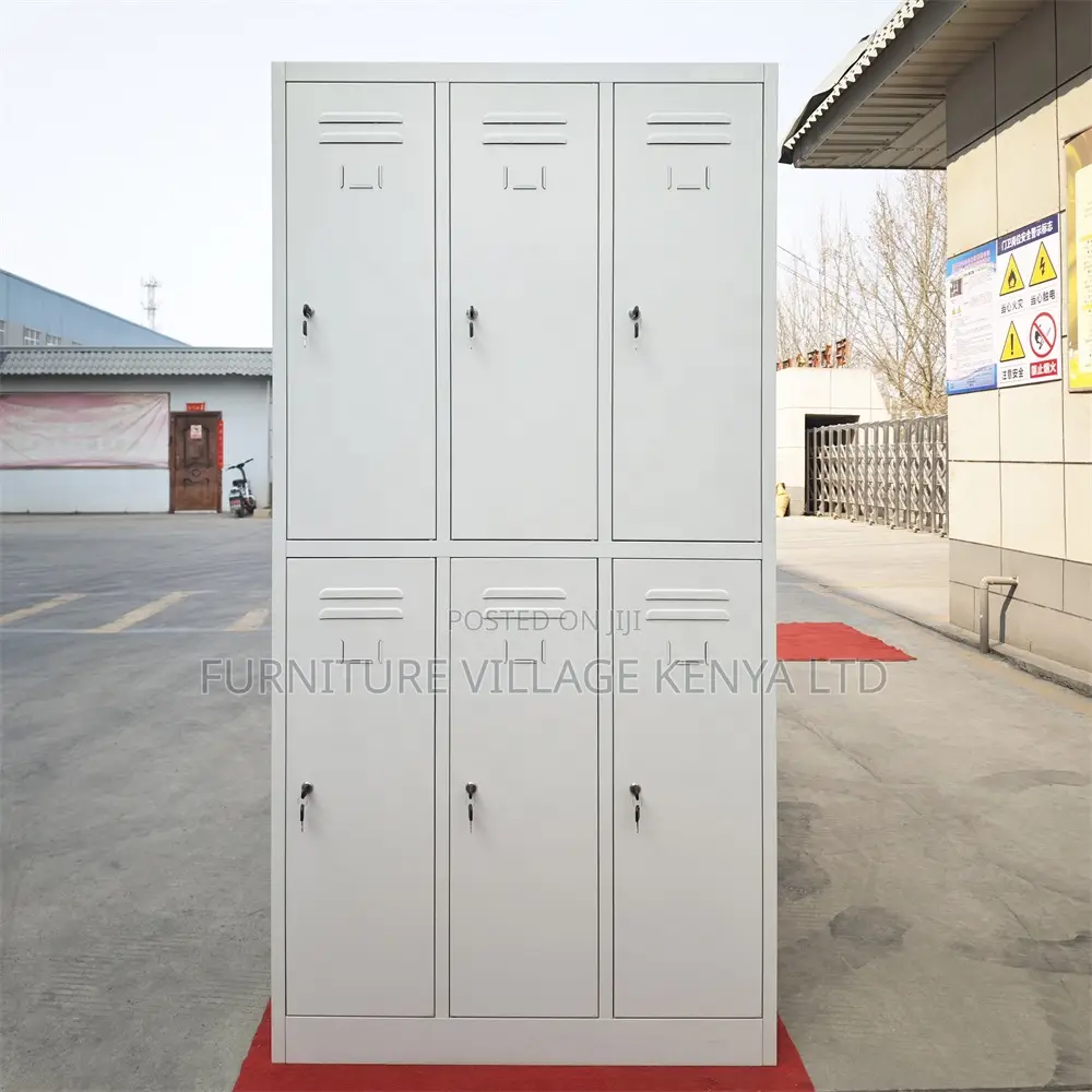 6-Locker Metallic Secure Gym Storage Cabinet