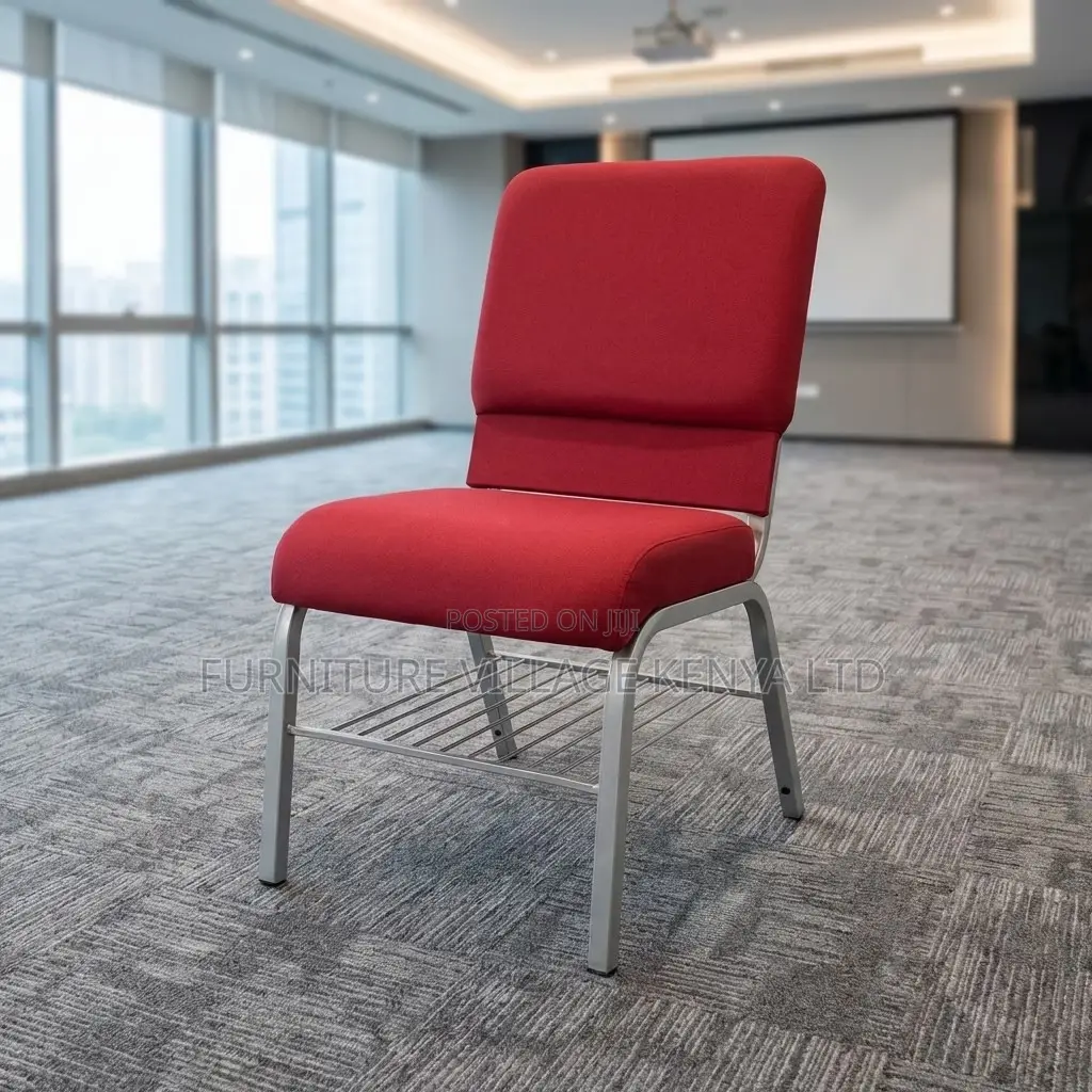 Red Fabric Padded Banquet Theater Chair