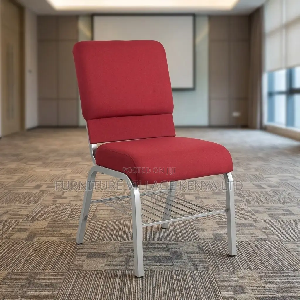 Red Fabric Padded Banquet Theater Chair