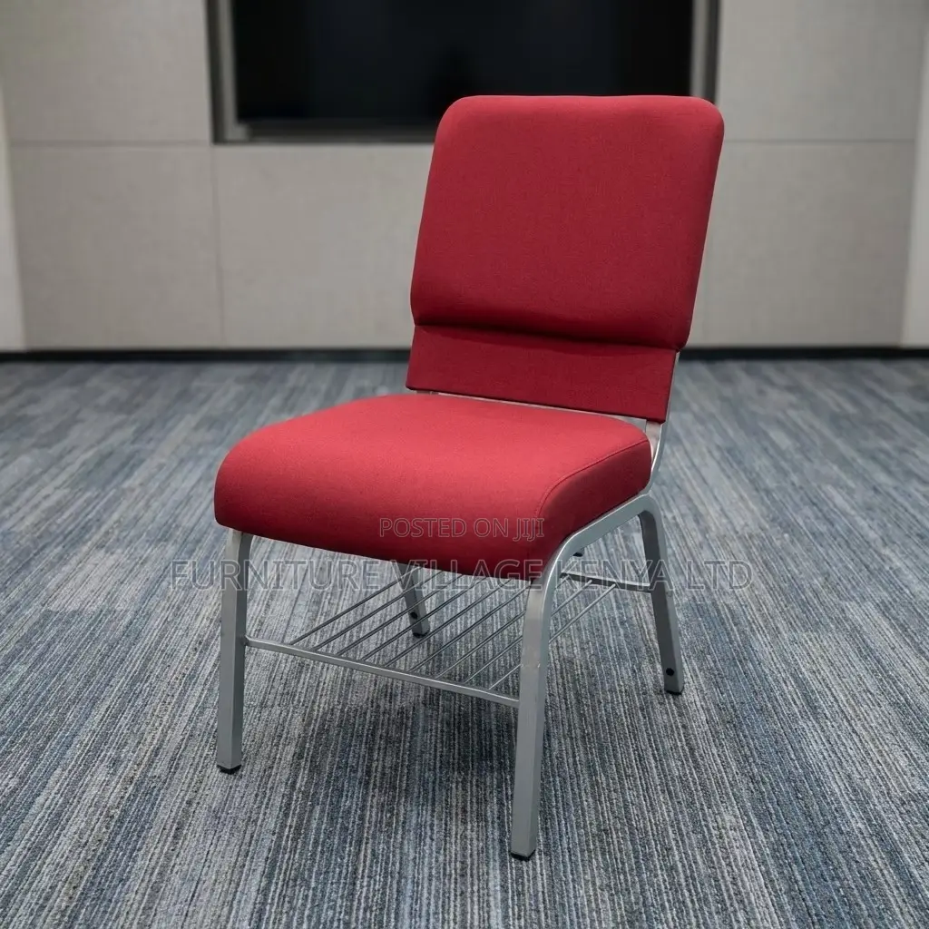 Red Fabric Padded Banquet Theater Chair