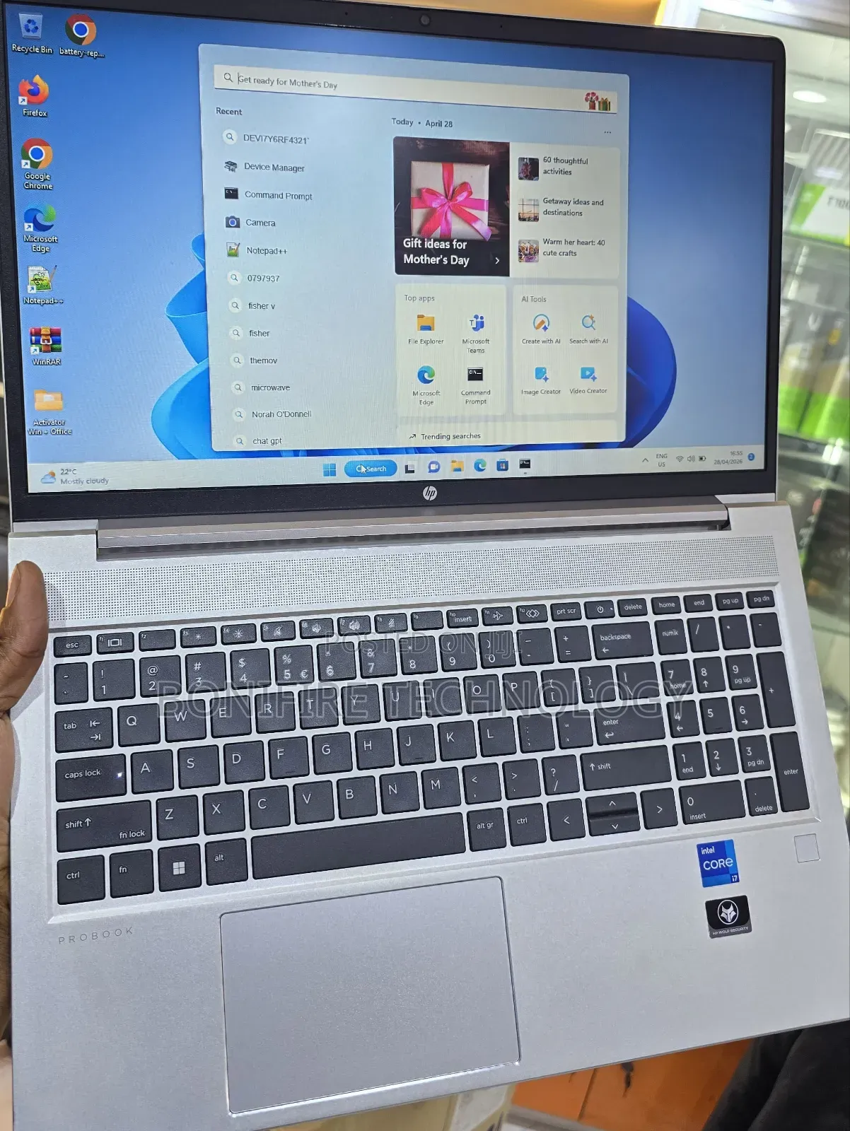 Laptop HP ProBook 450 G9 16GB Intel Core i7 SSD 512GB