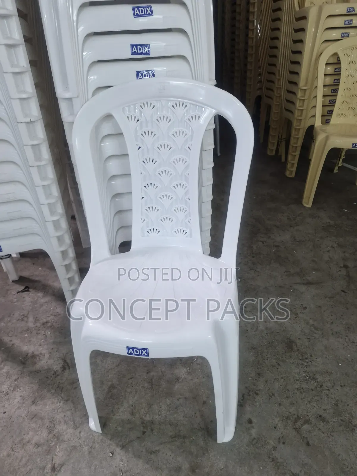 Adix Armless Chair. White.