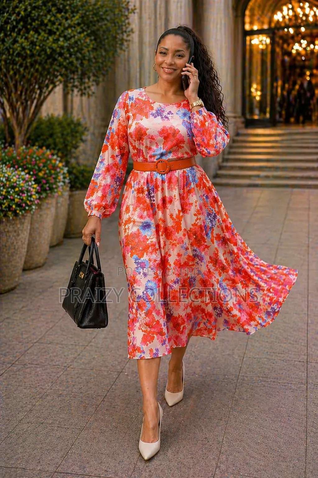 Floral Chiffon Church Dress