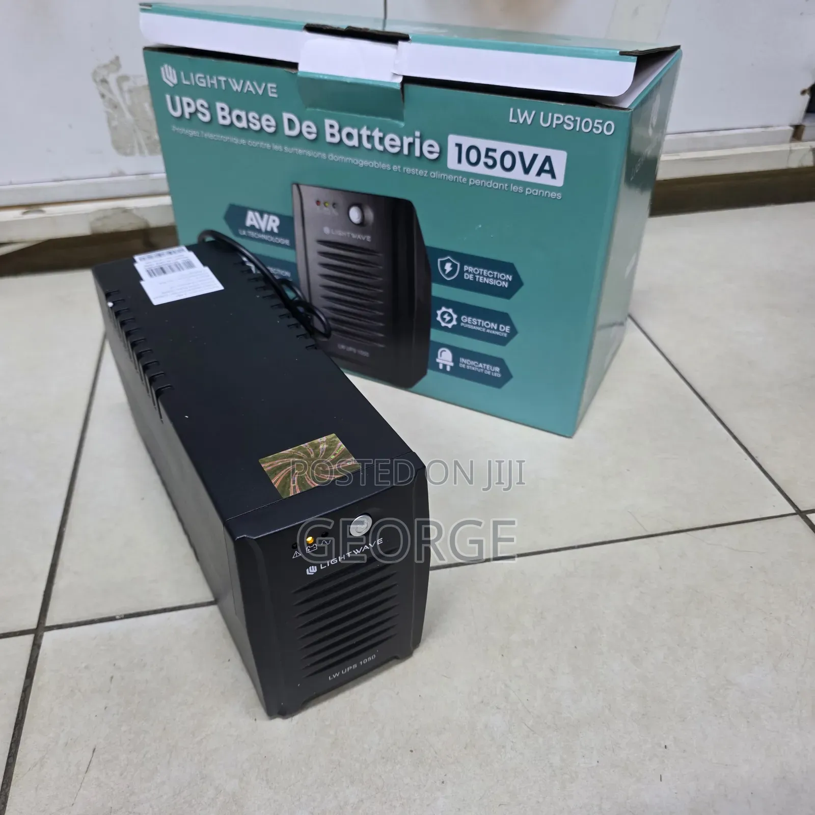 Lightwave 1kva Ups – 2 Sockets + Avr Protection