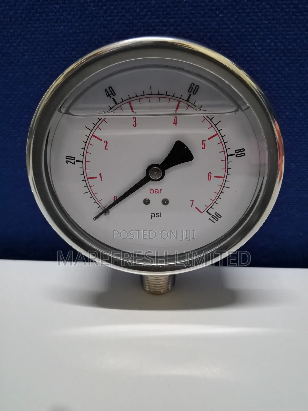 Pressure Gauge 4"Dial Oil Filled Stainless Steel