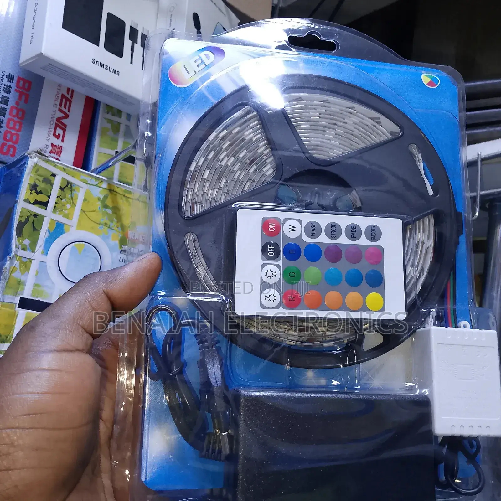Foldable Strip Lights Kit With Power Adapter and Remote Control