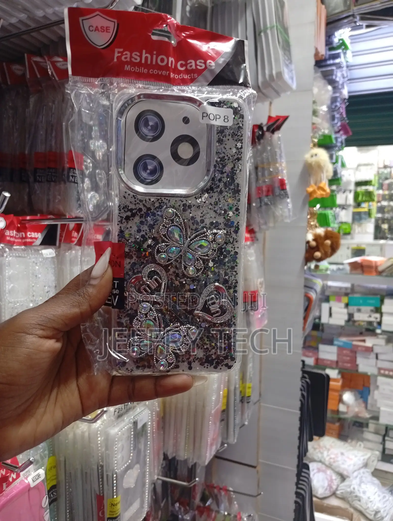 Tecno Pop 8, Featuring 3d Butterfly and Heart Charms Case