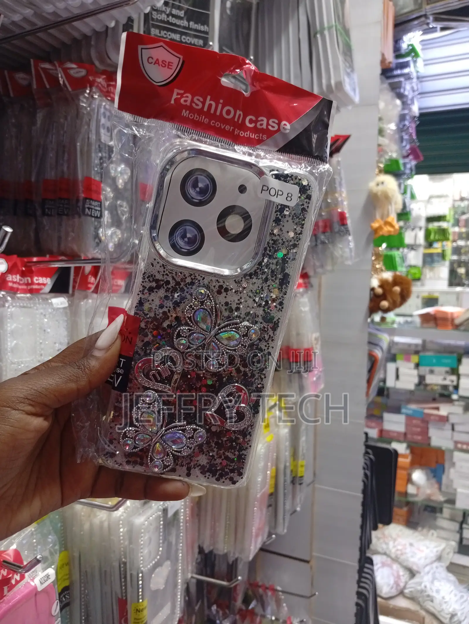 Tecno Pop 8, Featuring 3d Butterfly and Heart Charms Case