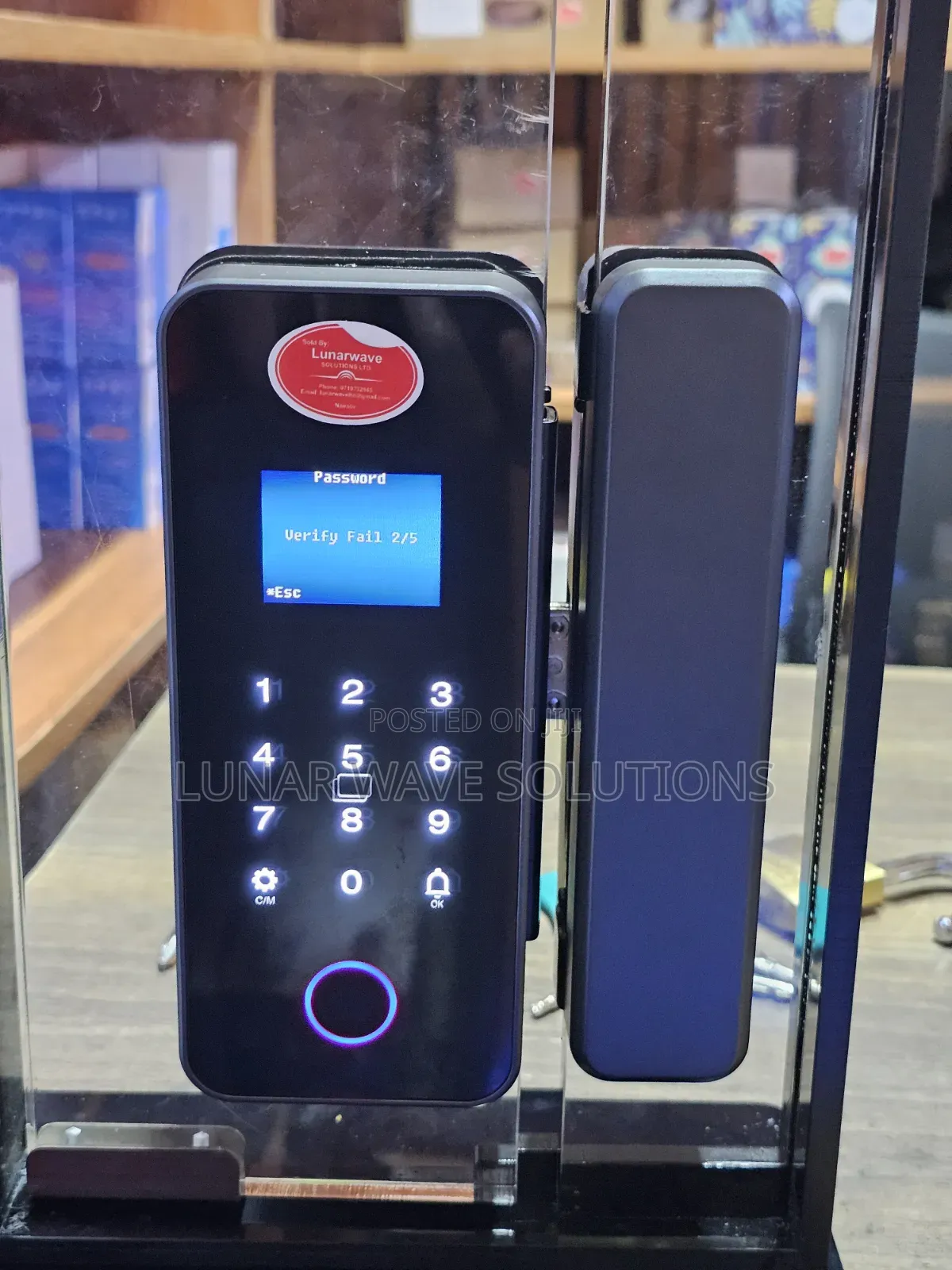 Fingerprint And Card Glass Door Smart Lock