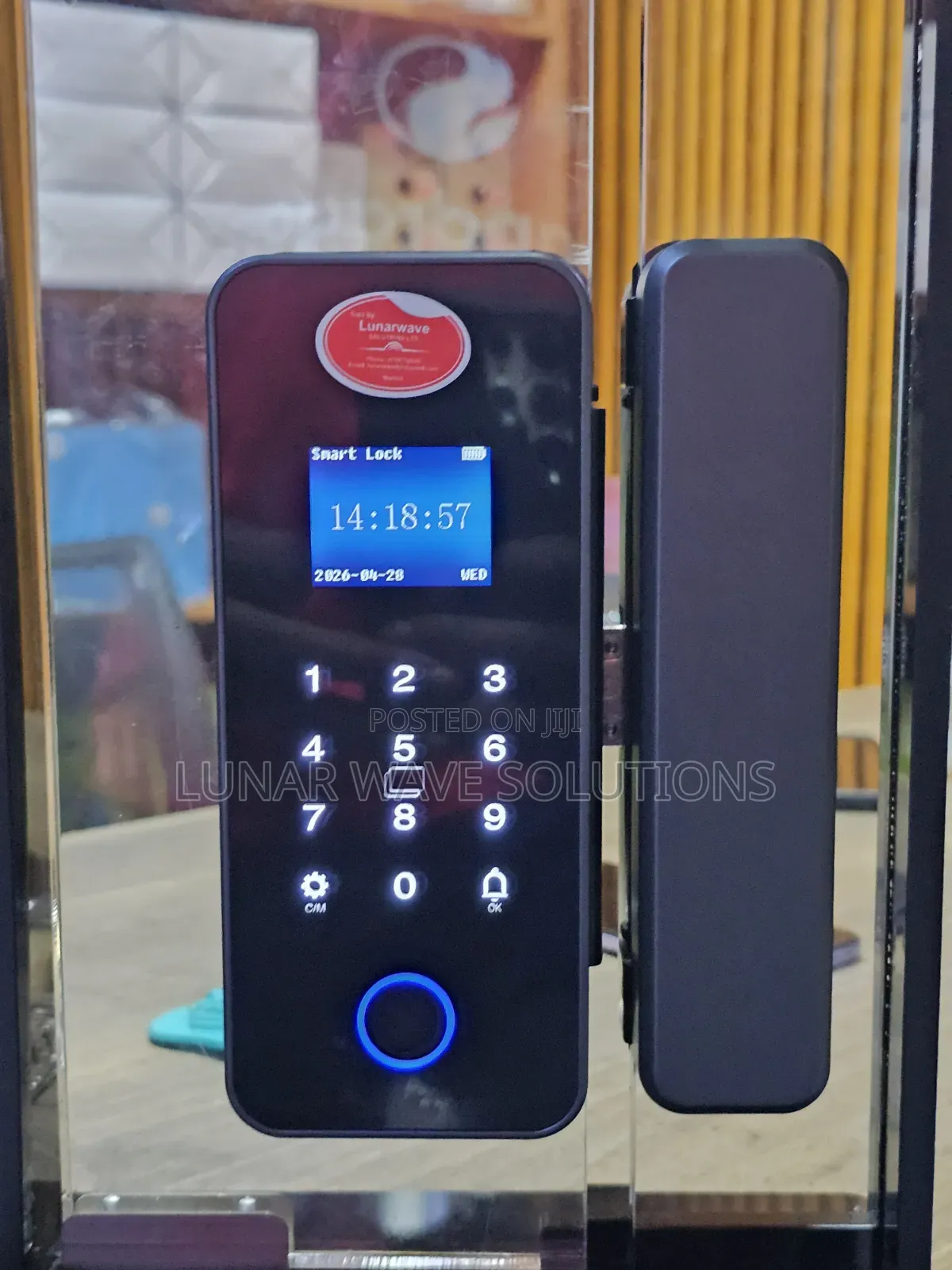 Fingerprint And Card Glass Door Smart Lock