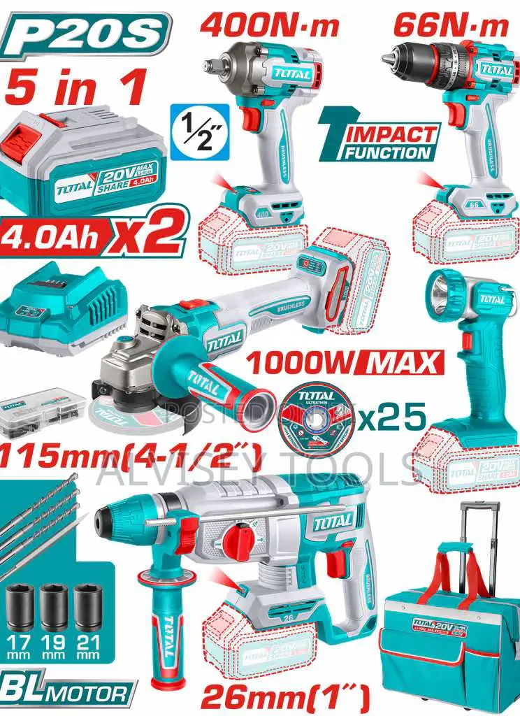 Total Tckli20592 5 PCS Cordlessindustrial Combokit
