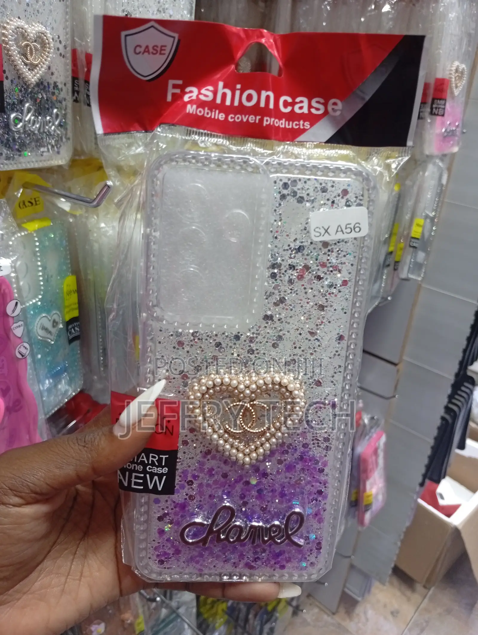 Tecno Spark 40 Pro Shell Decorated With Silver and Purple Glitter