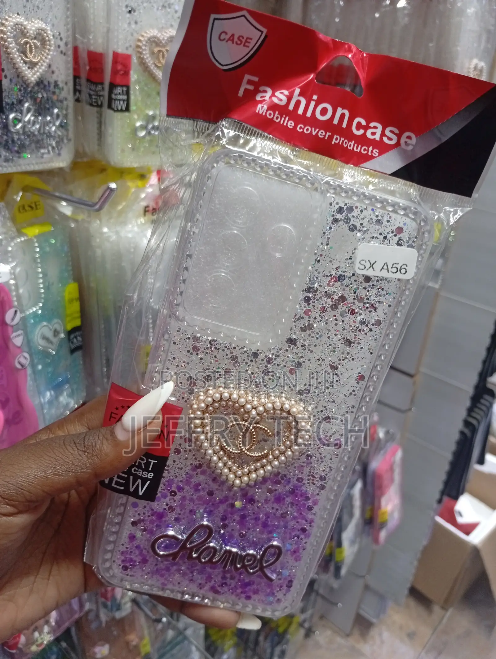 Tecno Spark 40 Pro Shell Decorated With Silver and Purple Glitter