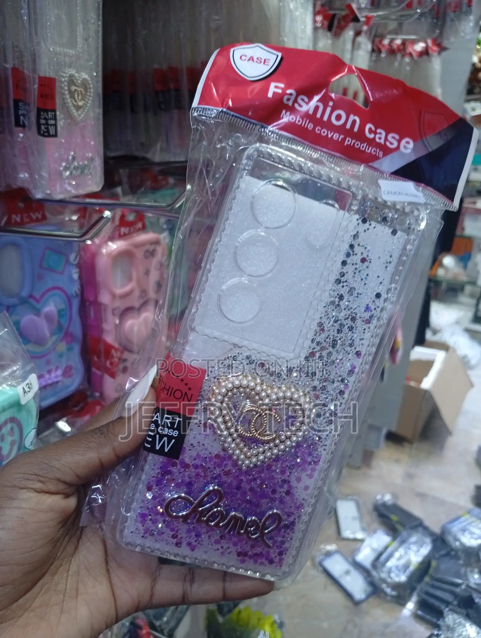 Tecno Spark 40 Pro Back With Flowing Silver and Purple Glitter