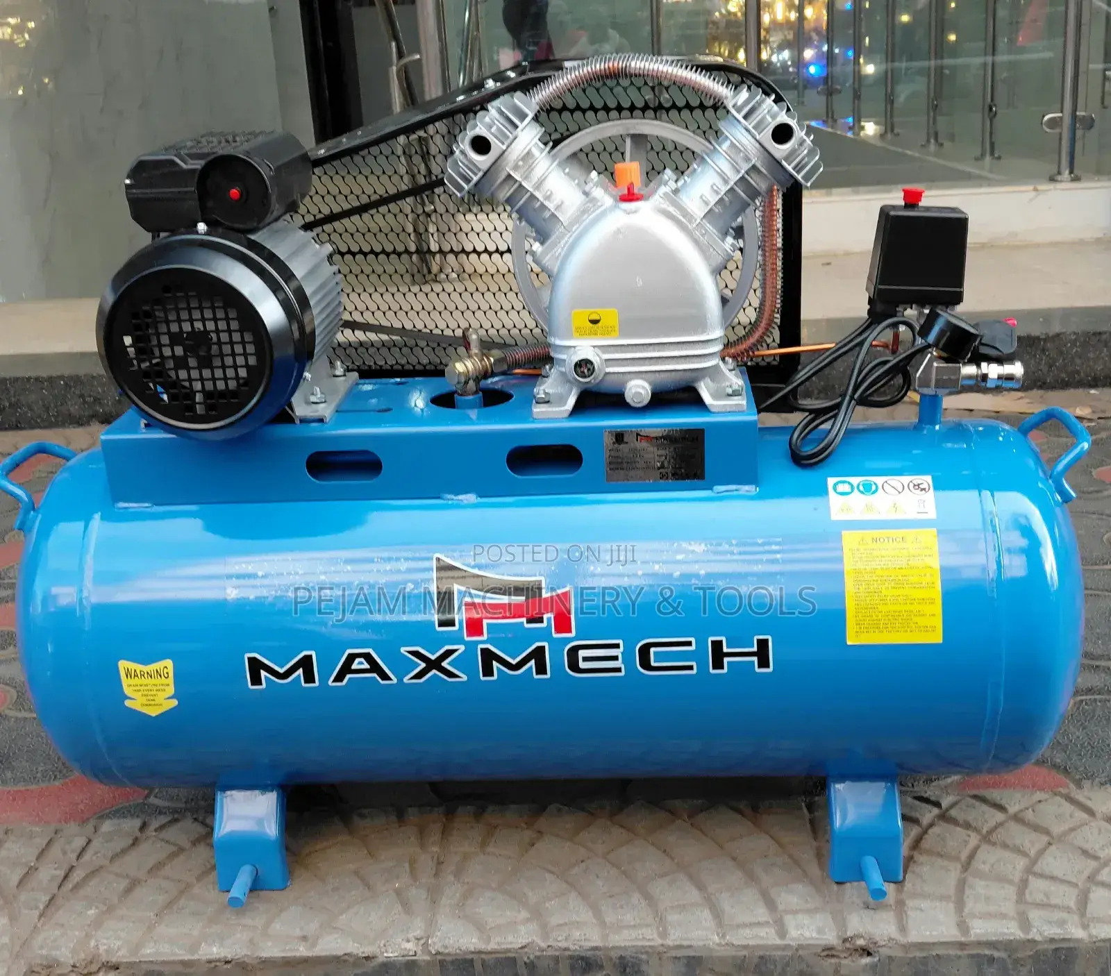 100l Maxmech Belt Driven 2 Piston Electric Compressor