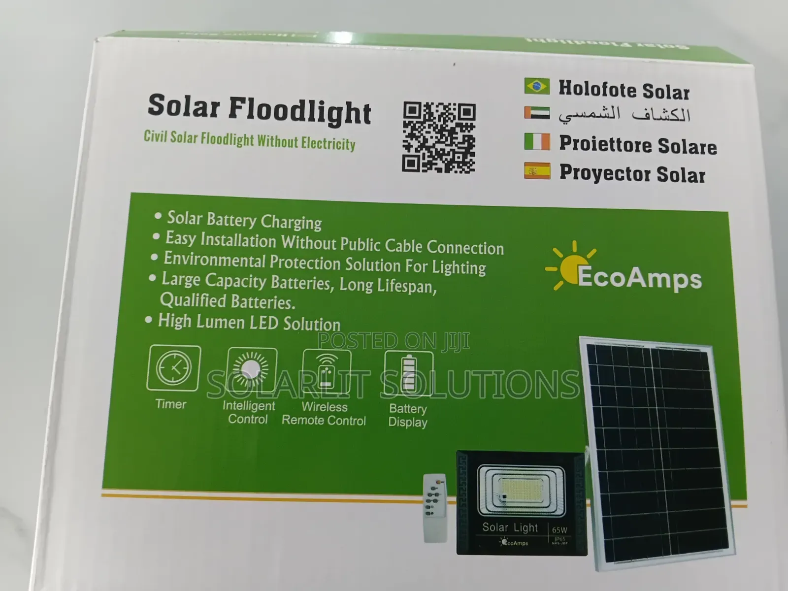65 Watts Ecoamps Solar Floodlight
