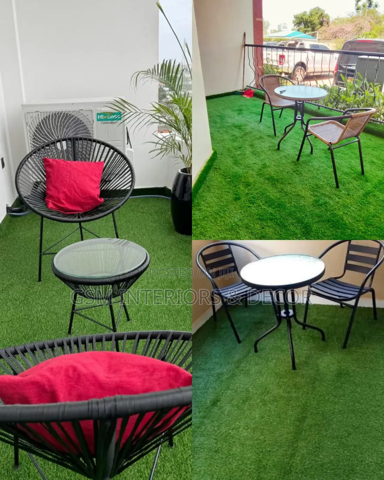 Artificial Green Grass Carpets in Balcony Upgrade and Decoration