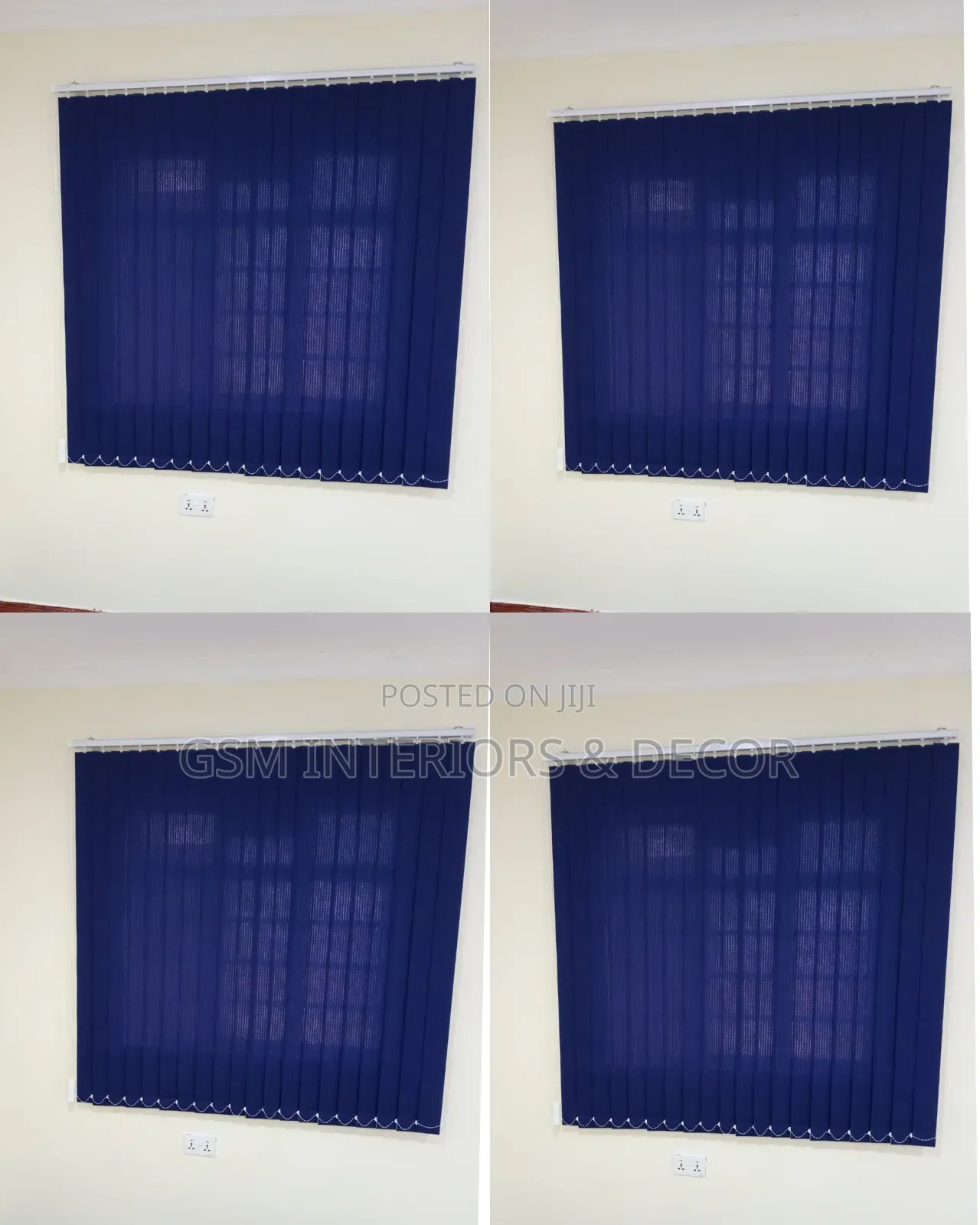 Navy Blue Office Blinds for Privacy Guarantee