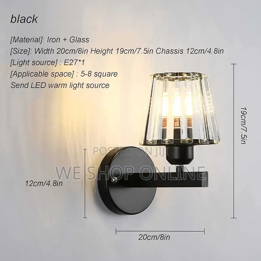 Led Indoor Wall Light, 2pack Iron Art Crystal Wall Sconce,