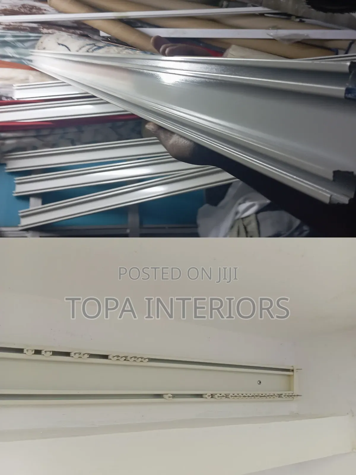 Modern Durable White Aluminium Double Curtain Rail Track Per Metre
