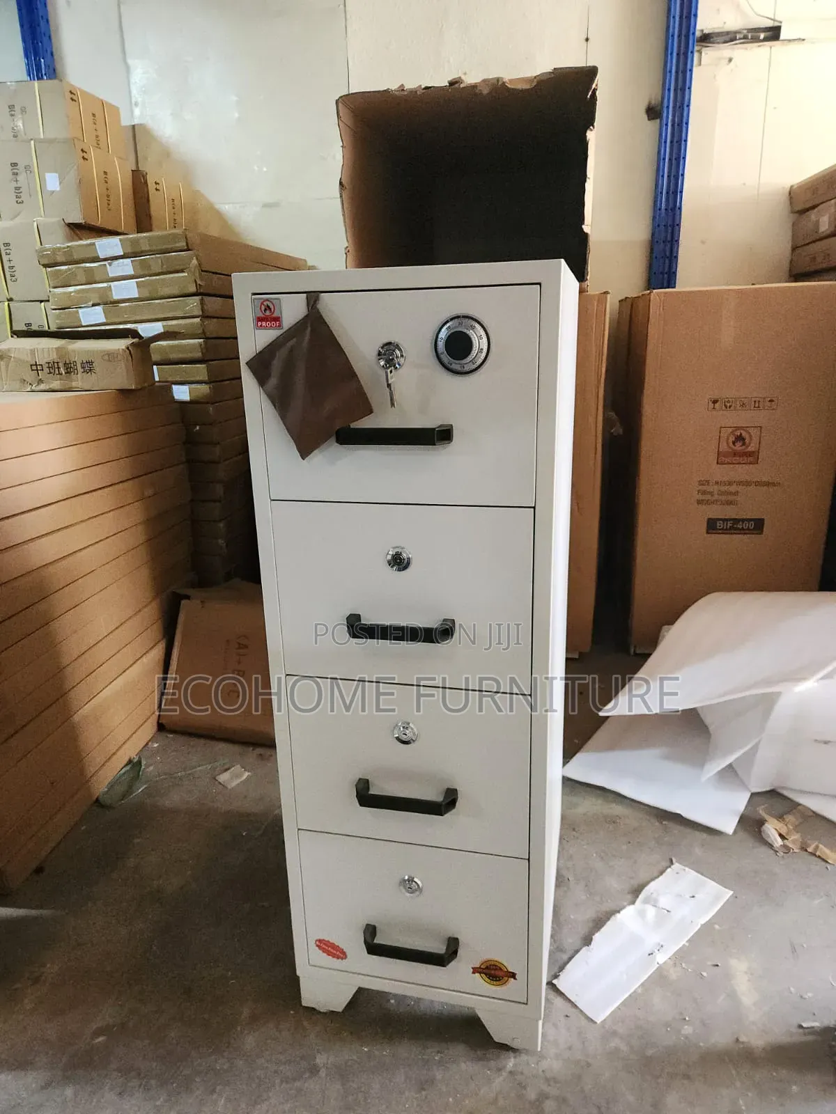 370kg Fireproof Safe Boxes 4 Drawers Filling Cabinet
