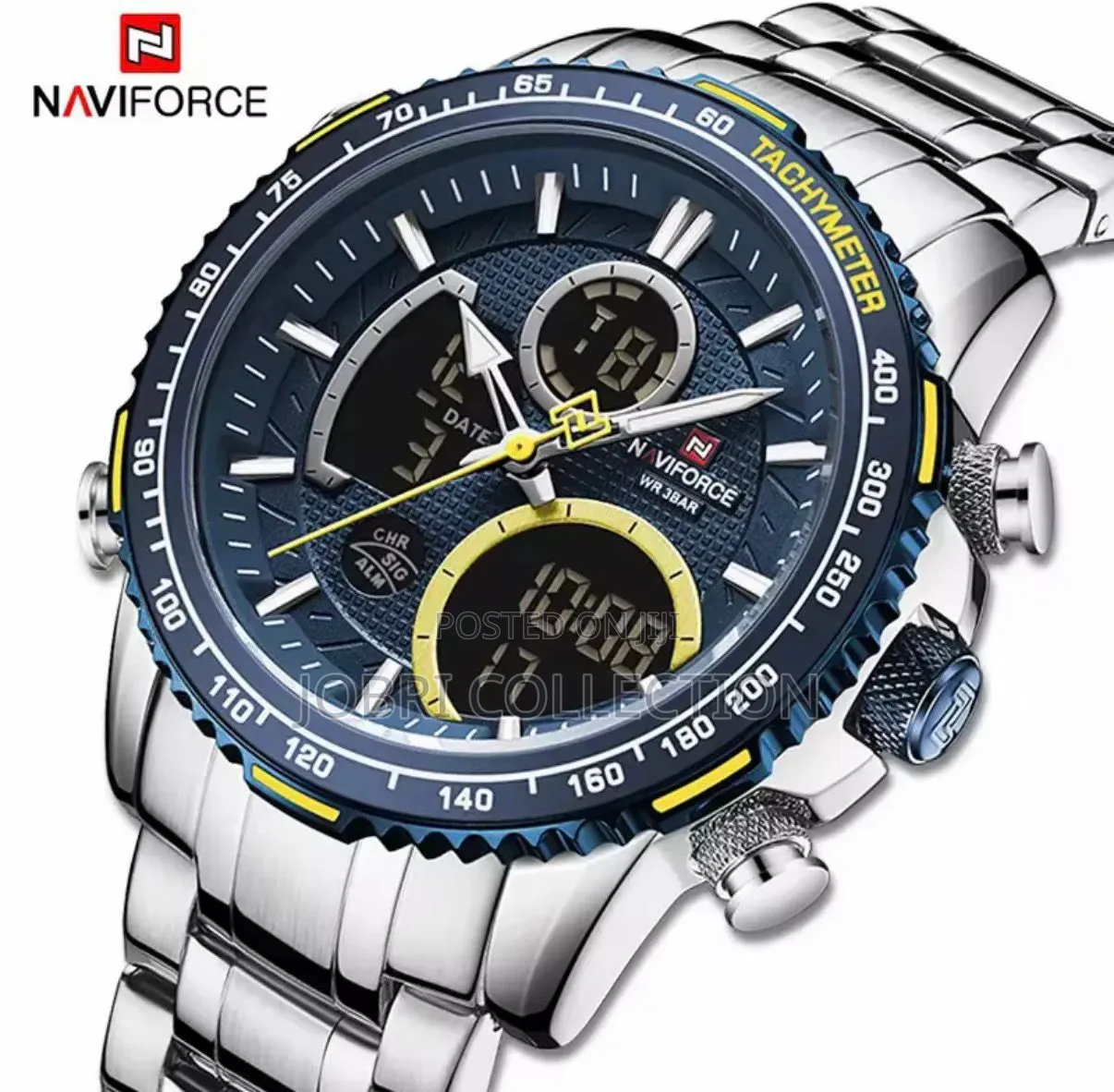 Sliver Strapped Naviforce Gents Watches