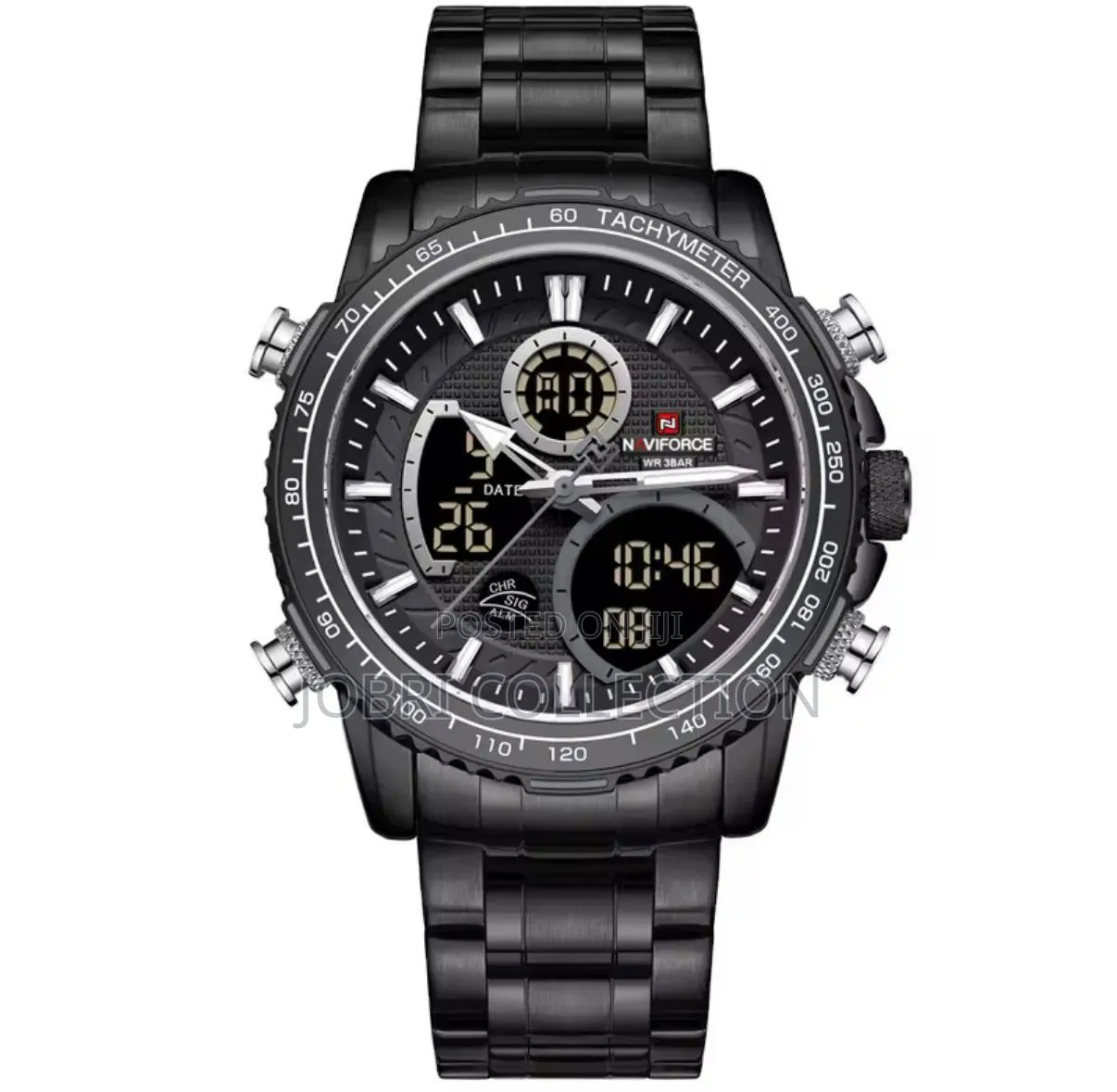 Black Strapped Naviforce Gents Watches