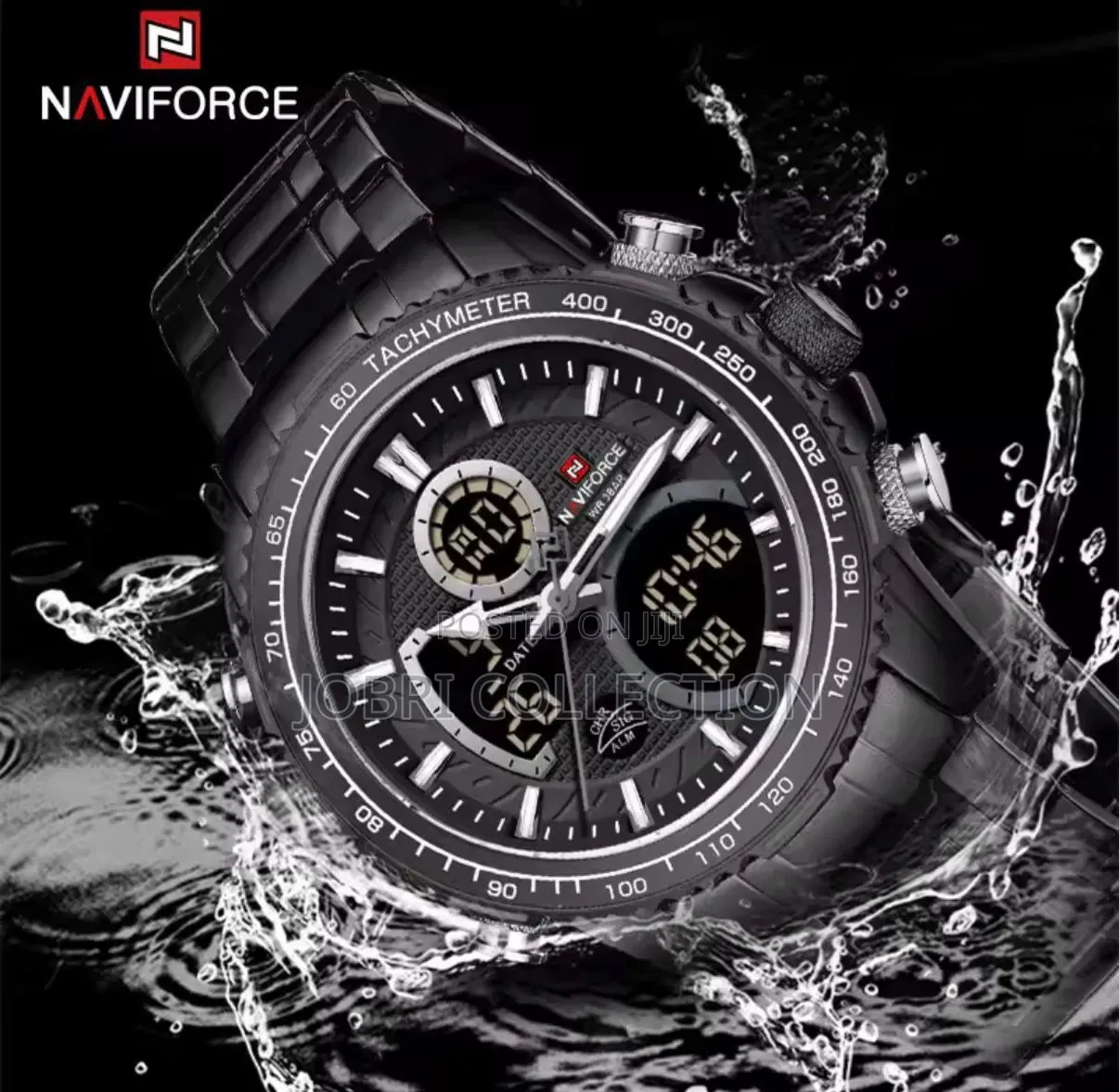 Black Strapped Naviforce Gents Watches