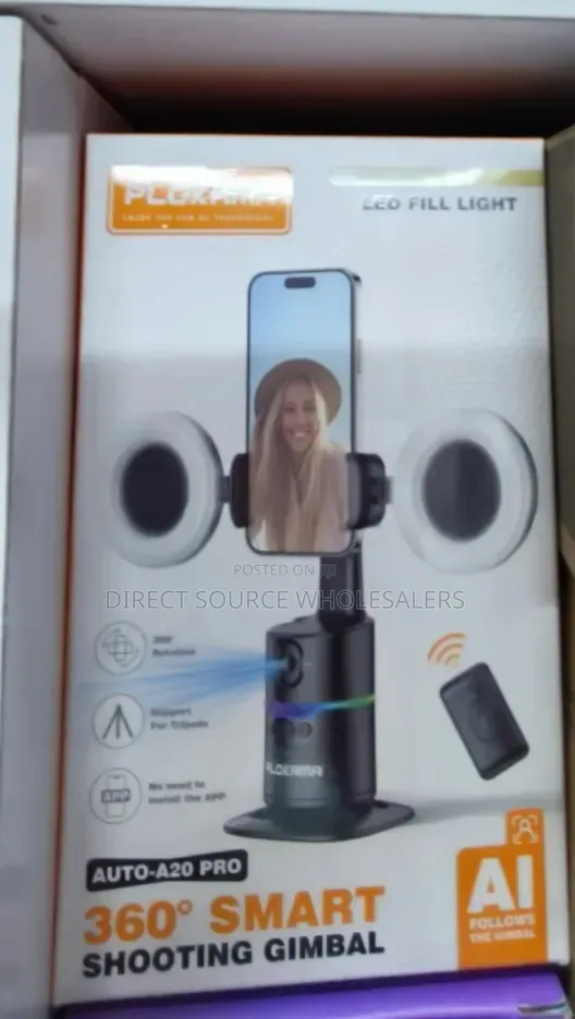 Gimbal Stabilizer With a Face Tracker Ai and 2 Selfie Ring Fill Light