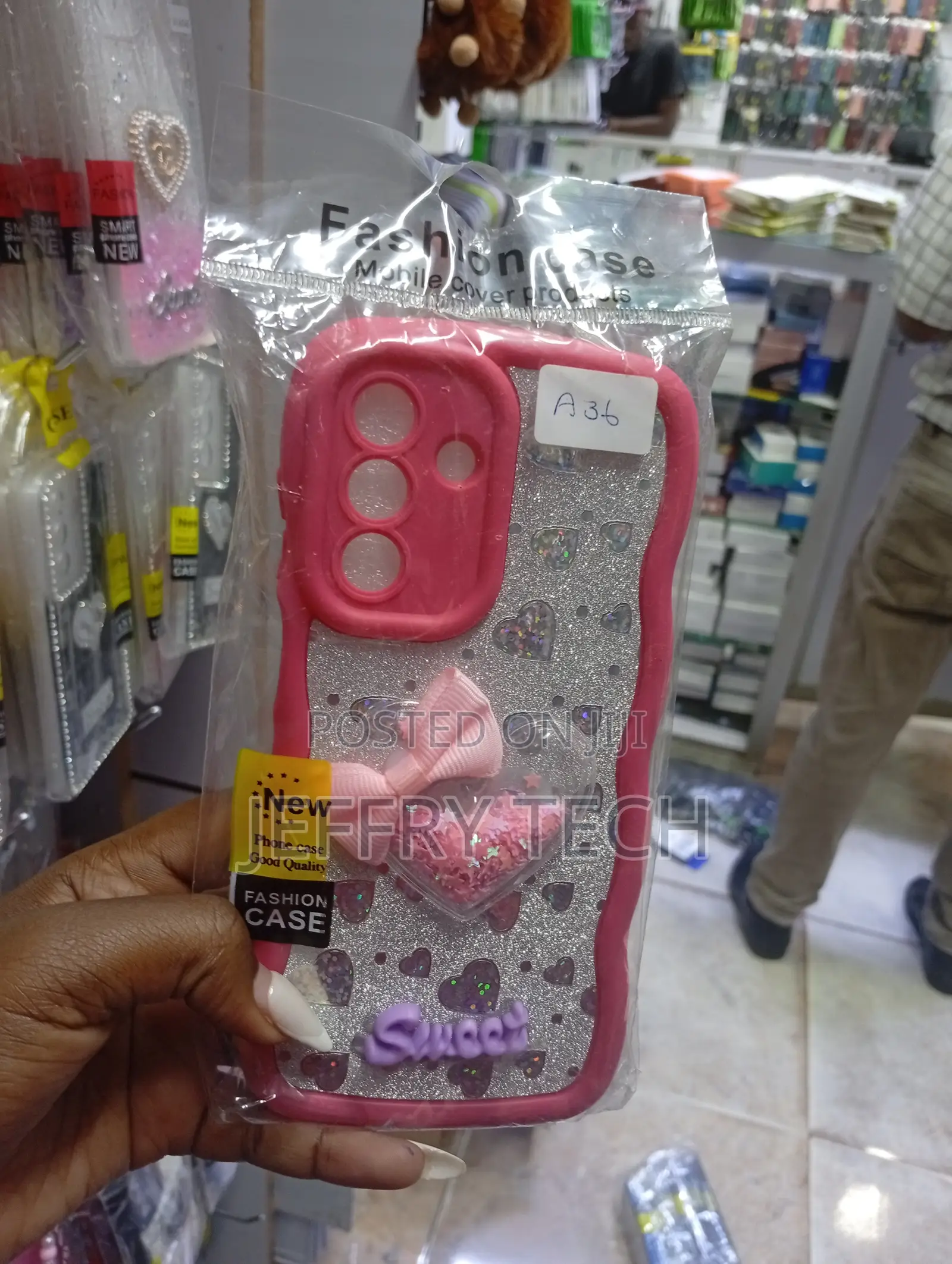 Samsung Galaxy A36 Pink Glittery Phone Case