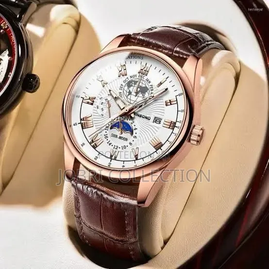 Binbond Brown Leather Gents Watch