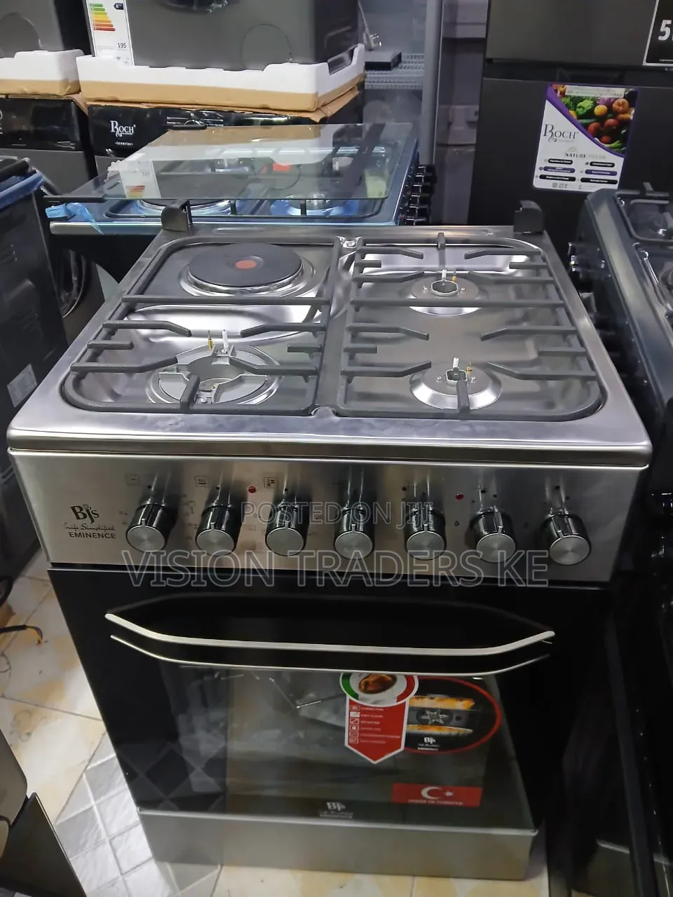 Bj's 60*60cm 3g+1e Eminence Standing Cooker,Electric Oven,Wok Burner