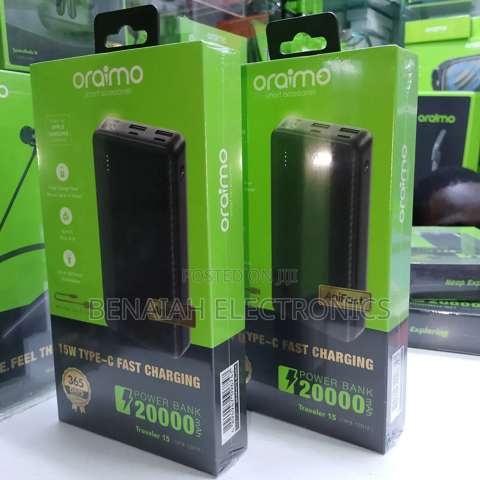 Powerbank.Oraimo 20000mah 15 Watts With Free Type C Cable