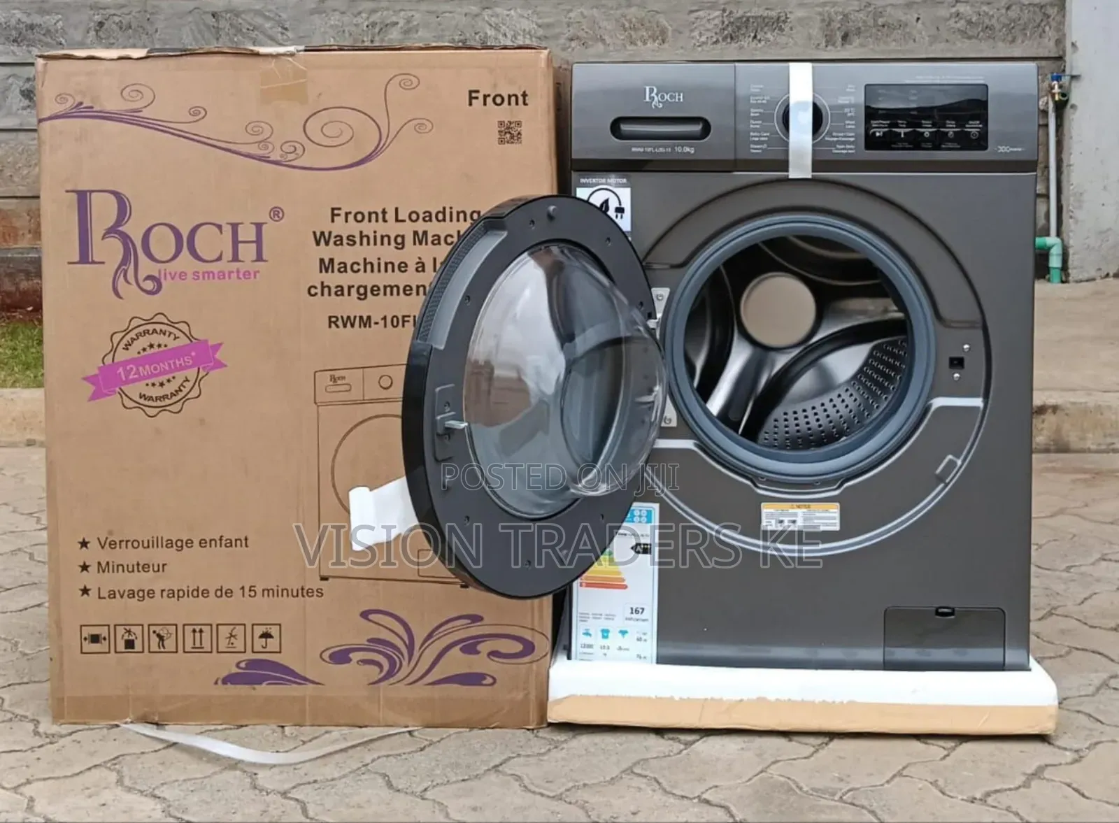 Roch 8kg Wash Spin Front Load Full Automatic Washing Machine