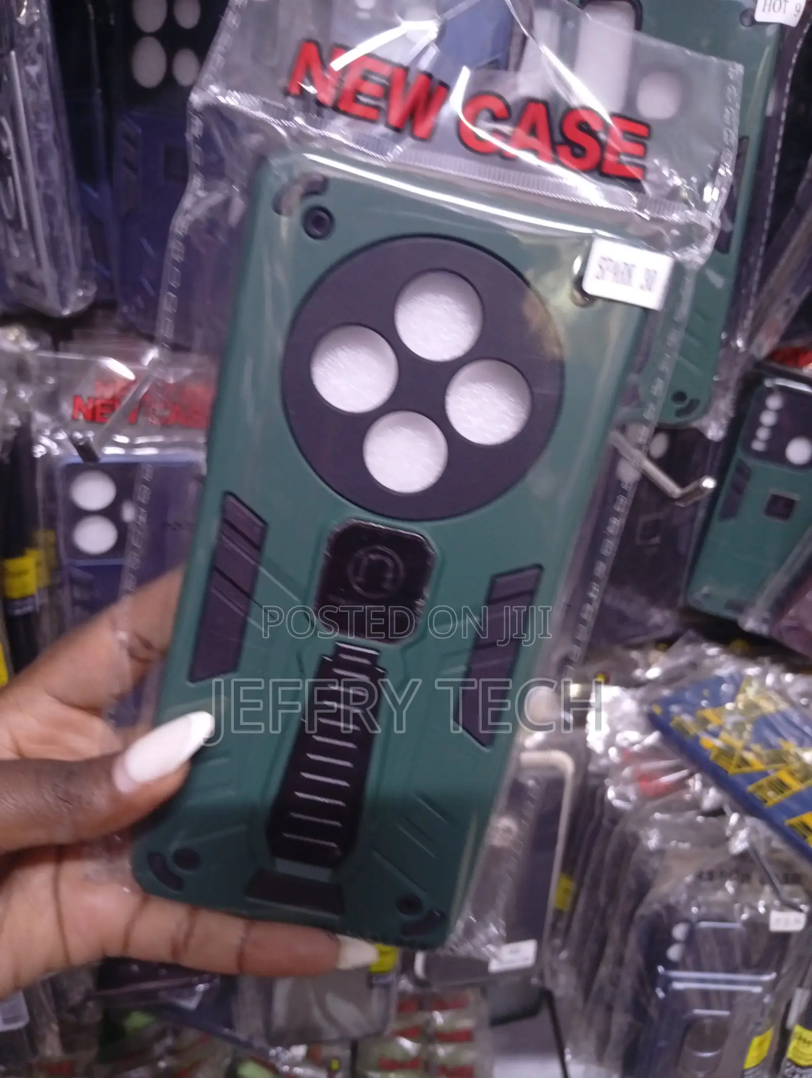 Tecno Spark 30 Magnetic Kickstand Ring Armored Protective Phone Case