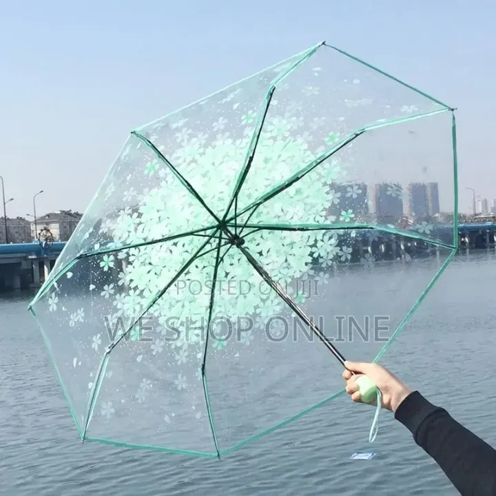 Transparent Cherry Floral Umbrella