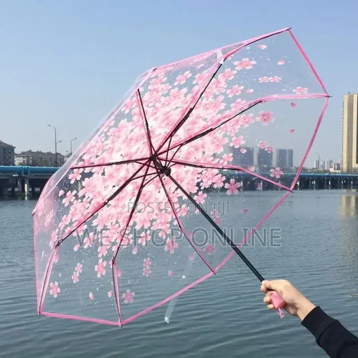 Transparent Cherry Floral Umbrella